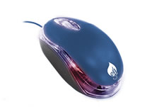 Mouse azul, ergonómico para computadora